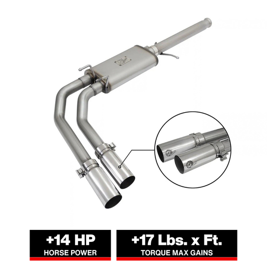 aFe Rebel Series 3in Middle Side Exit SS Exhaust | Chevrolet Silverado/GMC Sierra 1500 (09-16) (49-44062-P)