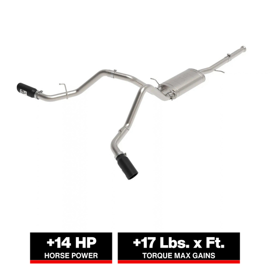 aFe Apollo GT Cat-Back Exhaust | GM Trucks (09-18) V6-4.3L / V8-4.8 / 5.3L Dual Rear Side Exit Black Tips (49-44134-B)