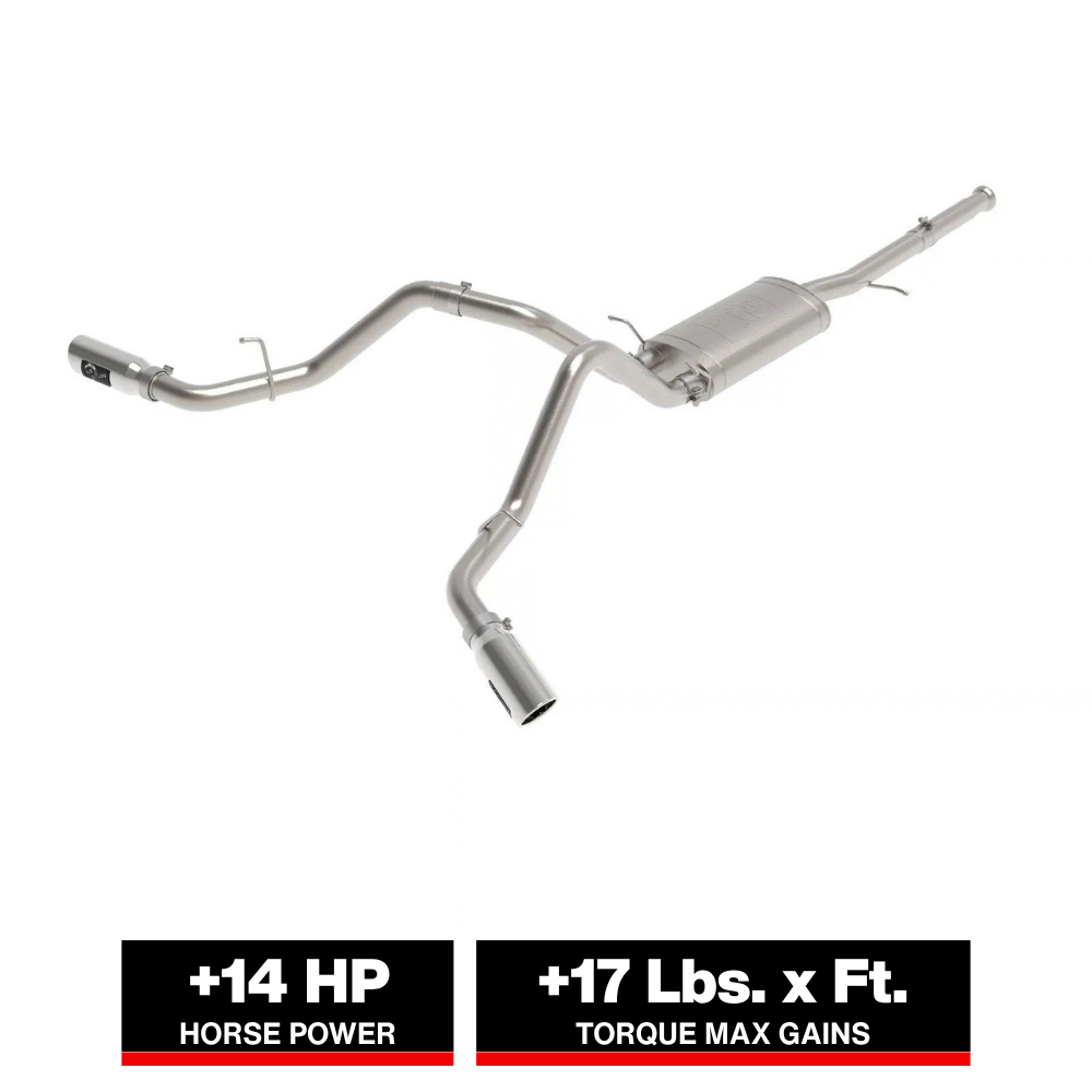 aFe Apollo GT Cat-Back Exhaust | GM Trucks (09-18) V6-4.3L / V8-4.8 / 5.3L Dual Rear Side Exit Polish Tips (49-44134-P)