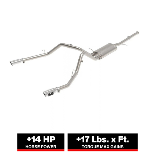 aFe Apollo GT Series Cat-Back Exhaust | GM Trucks (09-18) V6-4.3L / V8-4.8 / 5.3L Dual Rear Exit Polish Tips (49-44135-P)