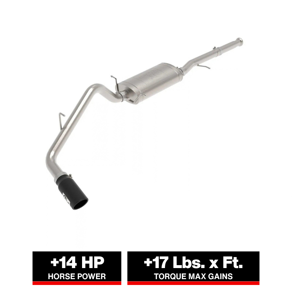 aFe Apollo GT Series Cat-Back Exhaust System | GM Trucks (09-18) V6-4.3L / V8-4.8 / 5.3L Black Tip (49-44136-B)