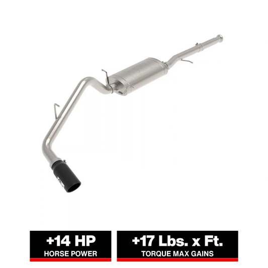 aFe Apollo GT Series Cat-Back Exhaust System | GM Trucks (09-18) V6-4.3L / V8-4.8 / 5.3L Black Tip (49-44136-B)