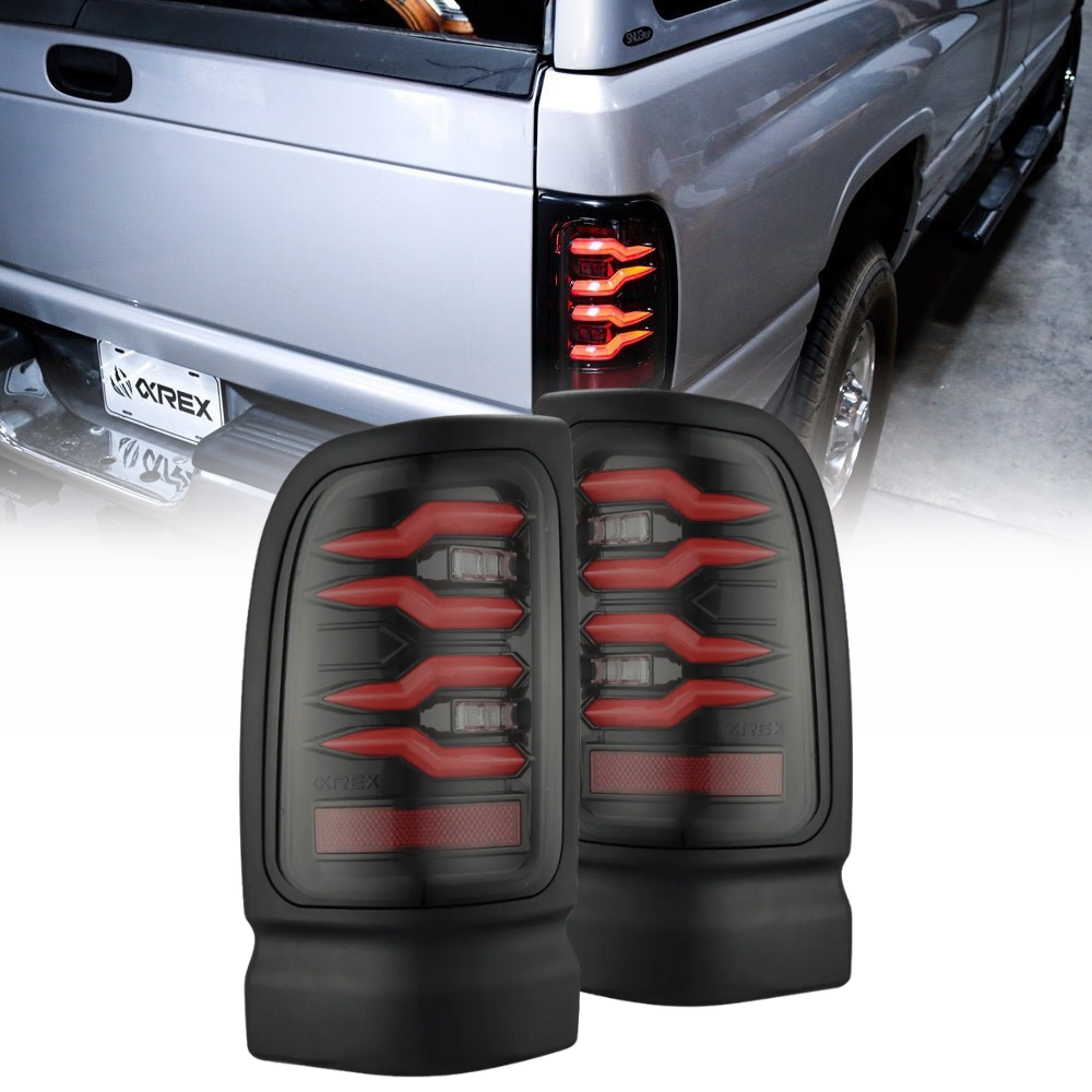 AlphaRex LUXX LED Tail Lights Black/Red | Dodge Ram 1500/2500/3500 (94-01) (643003)