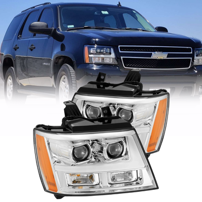 AlphaRex 07-14 Chevrolet Tahoe PRO-Series Proj Headlights Chrome w/ Activ Light/Seq Signal/DRL (880298)