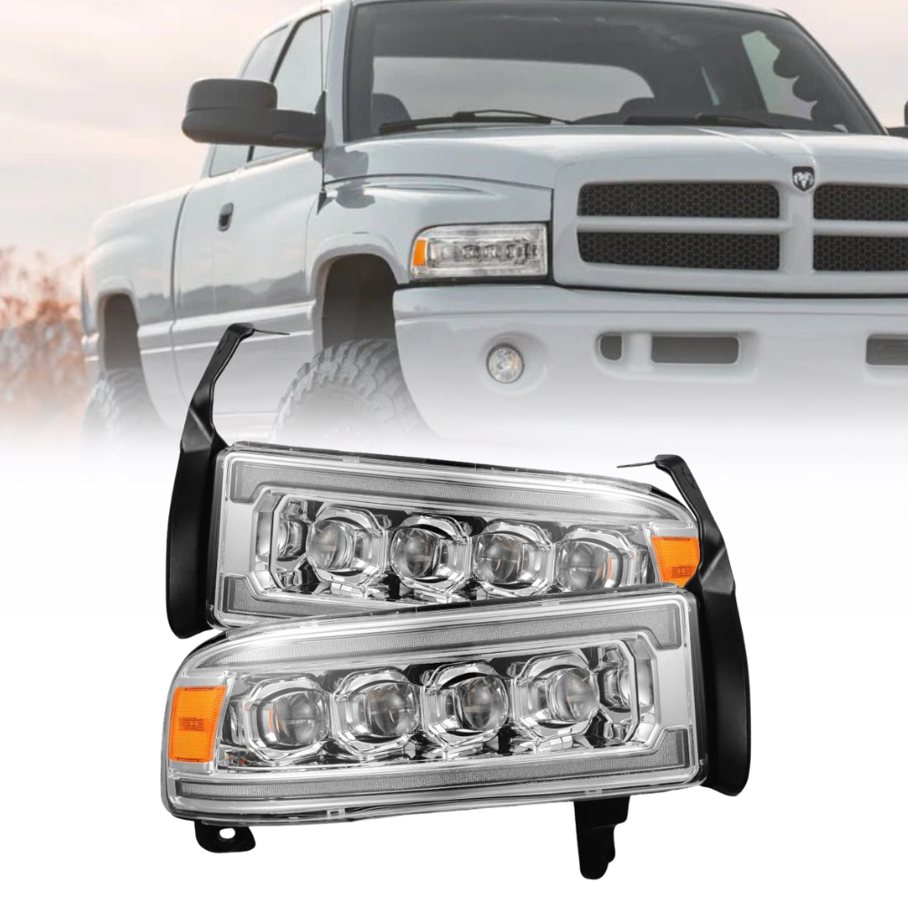 AlphaRex 94-01 Dodge Ram 1500 NOVA LED Headlights Chrome w/ Activ Light/Seq Signal/SB DRL (880351)