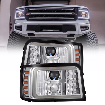 AlphaRex Chrome Projector Headlights w/ Activation Light, Sequential Signal (880379)