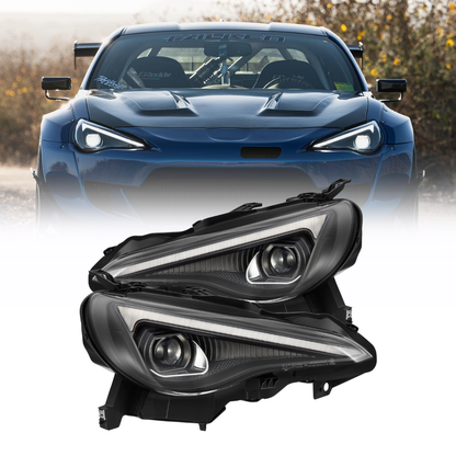 AlphaRex 13-20 Toyota GT86/Subaru BRZ/Scion FRS LUXX LED Proj Hdlights Alpha Blk Seq Sig/DRL (880901)