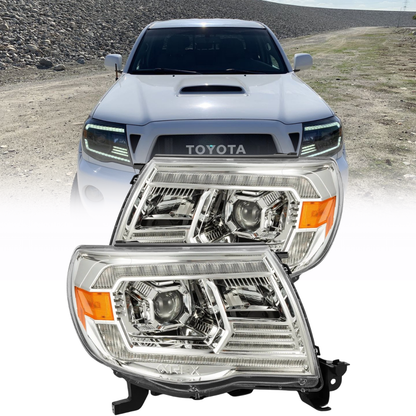 AlphaRex PRO-Series Projector Headlights Plank Style Chrome w/DRL | Toyota Tacoma (05-11) (880737)
