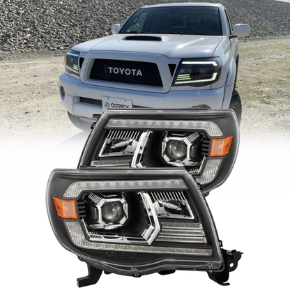 AlphaRex PRO-Series Projector Headlights Plank Style Black w/DRL | Toyota Tacoma (05-11) (880738)