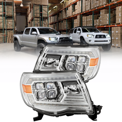 AlphaRex NOVA LED Projector Headlights Plank Style Chrome w/Activation Light/DRL | Toyota Tacoma (05-11) (880743)