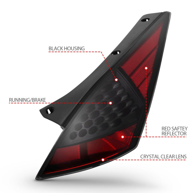 ANZO LED Smoke Taillights Pair | Nissan 350Z (03-05) (321254)