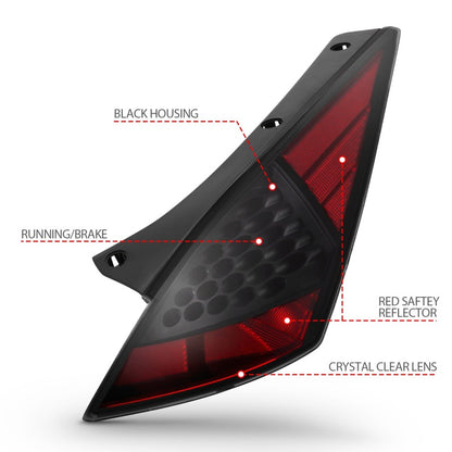 ANZO LED Smoke Taillights Pair | Nissan 350Z (03-05) (321254)