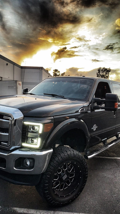 AlphaRex 11-16 Ford Super Duty LUXX-Series LED Projector Headlights Chrome