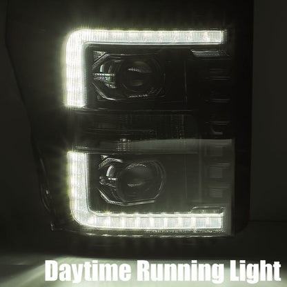 AlphaRex 11-16 Ford Super Duty LUXX-Series LED Projector Headlights Chrome