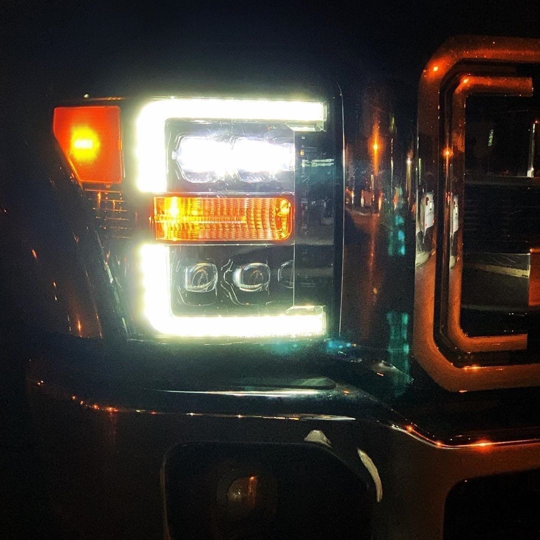AlphaRex 11-16 Ford Super Duty NOVA-Series LED Projector Headlights Chrome