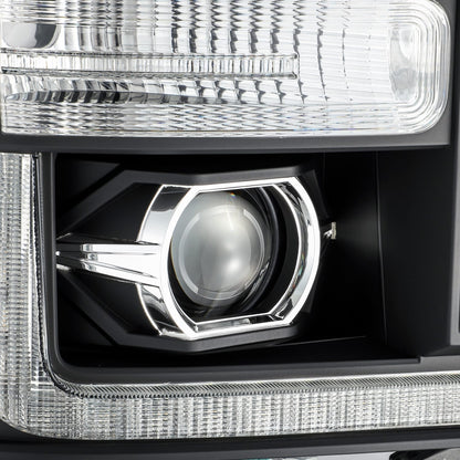 AlphaRex 11-16 Ford Super Duty PRO-Series Halogen Projector Headlights Black