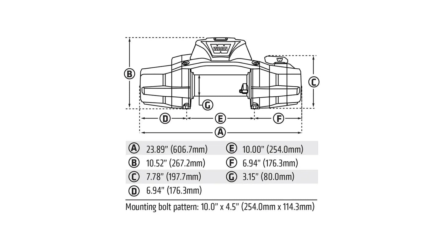 WARN 110010 ZEON XD 10-S 10000 lb Series Winch 100' 3/8 Spydura Synthetic Rope