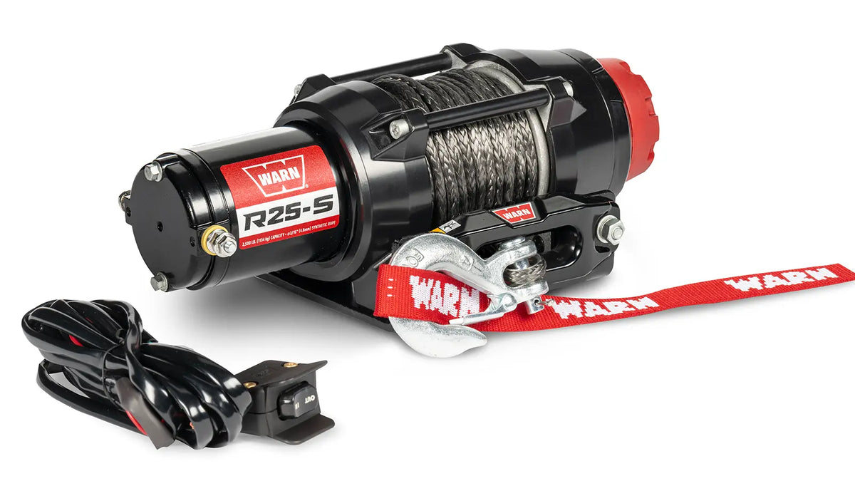 WARN 110020 R25-S ATV UTV Quad Winch 2500 Lb 50' 3/16 Synthetic Rope Fairlead