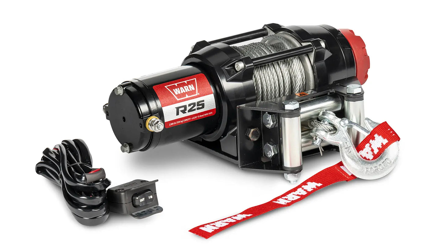 WARN 110025 R25 ATV UTV Quad Winch 2500 Lb 50' 3/16 Cable Roller Fairlead