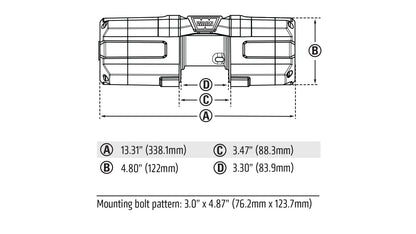WARN 101135 AXON 35 ATV UTV Quad Winch 3500 Lb 50' 7/32 Cable Roller Fairlead
