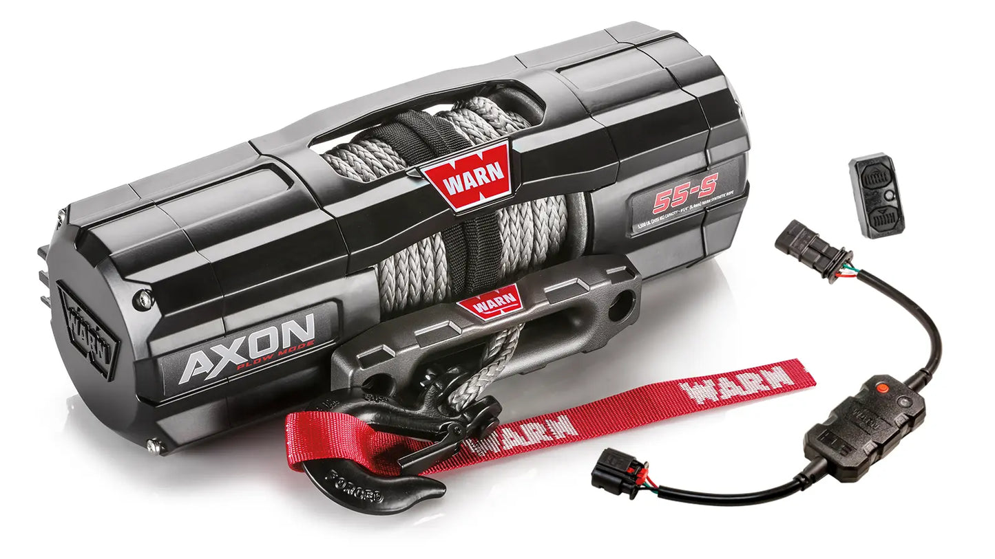 WARN 110250 AXON 55-S ATV UTV Quad Winch 5500 Lb 50' 1/4" Rope Hawse Plow Mode