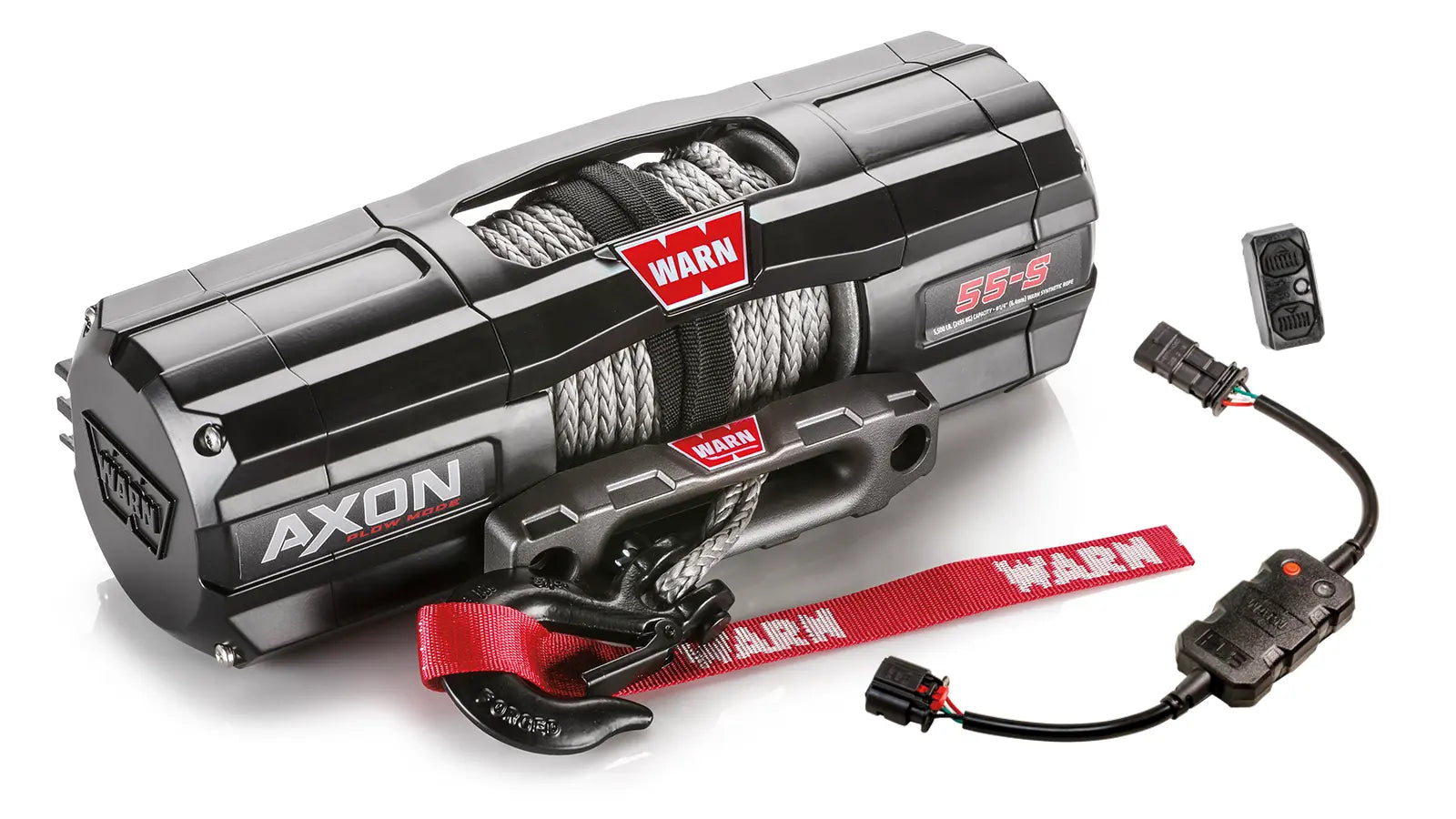 WARN 110250 AXON 55-S ATV UTV Quad Winch 5500 Lb 50' 1/4" Rope Hawse Plow Mode