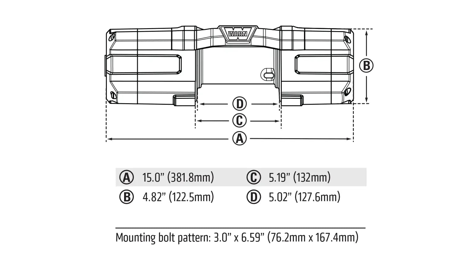 WARN 110250 AXON 55-S ATV UTV Quad Winch 5500 Lb 50' 1/4" Rope Hawse Plow Mode
