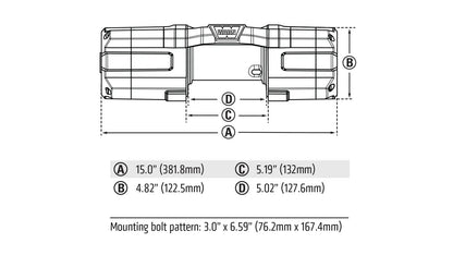 WARN 110255 AXON 55 ATV UTV Quad Winch 5500 Lb 50' 1/4" Cable Plow Mode Fairlead
