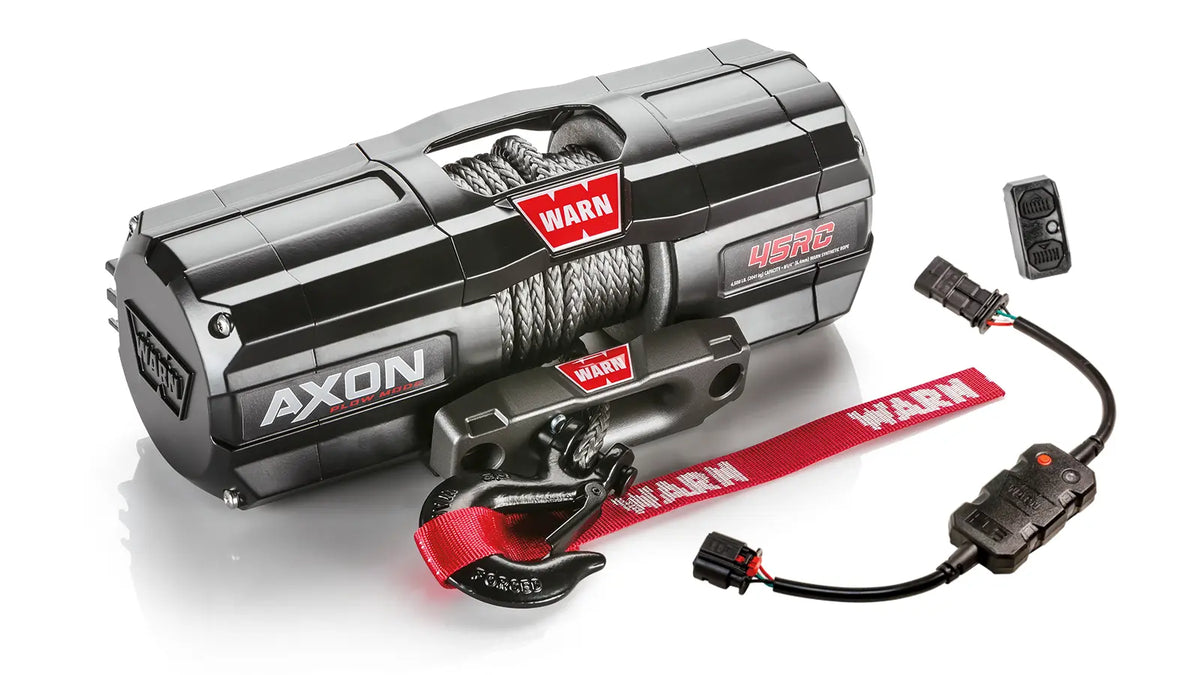 WARN 110340 AXON 45RC ATV UTV Quad Winch 4500 Lb 27' 1/4" Rope Hawse Plow Mode