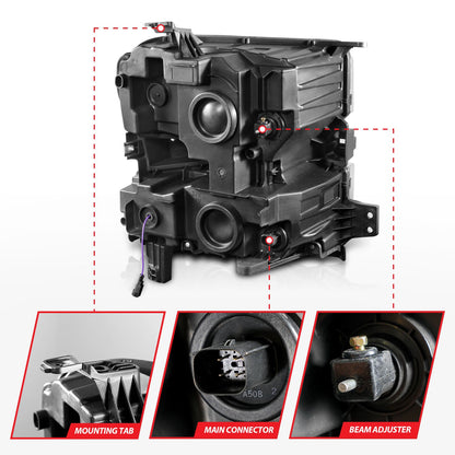ANZO USA LED Projector Headlight for Chevrolet Silverado 1500/1500 LD/1500 LTD (111566-L)