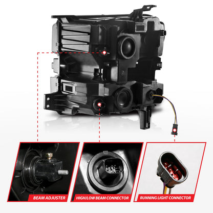 ANZO USA LED Projector Headlight for Chevrolet Silverado 1500/1500 LD/1500 LTD (111566-R)