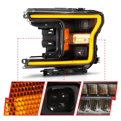 ANZO USA LED Projector Headlight for Ford F-150 18-20 (111570)