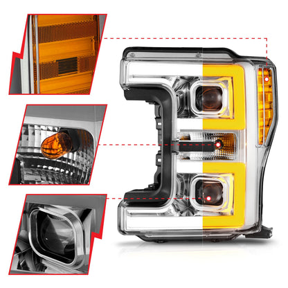 ANZO USA LED Projector Headlight for Ford F-250/F-350 Super Duty 17-19 (111578)