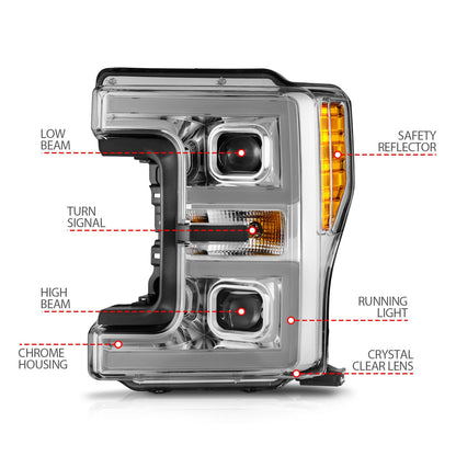 ANZO USA LED Projector Headlight for Ford F-250/F-350 Super Duty 17-19 (111578)