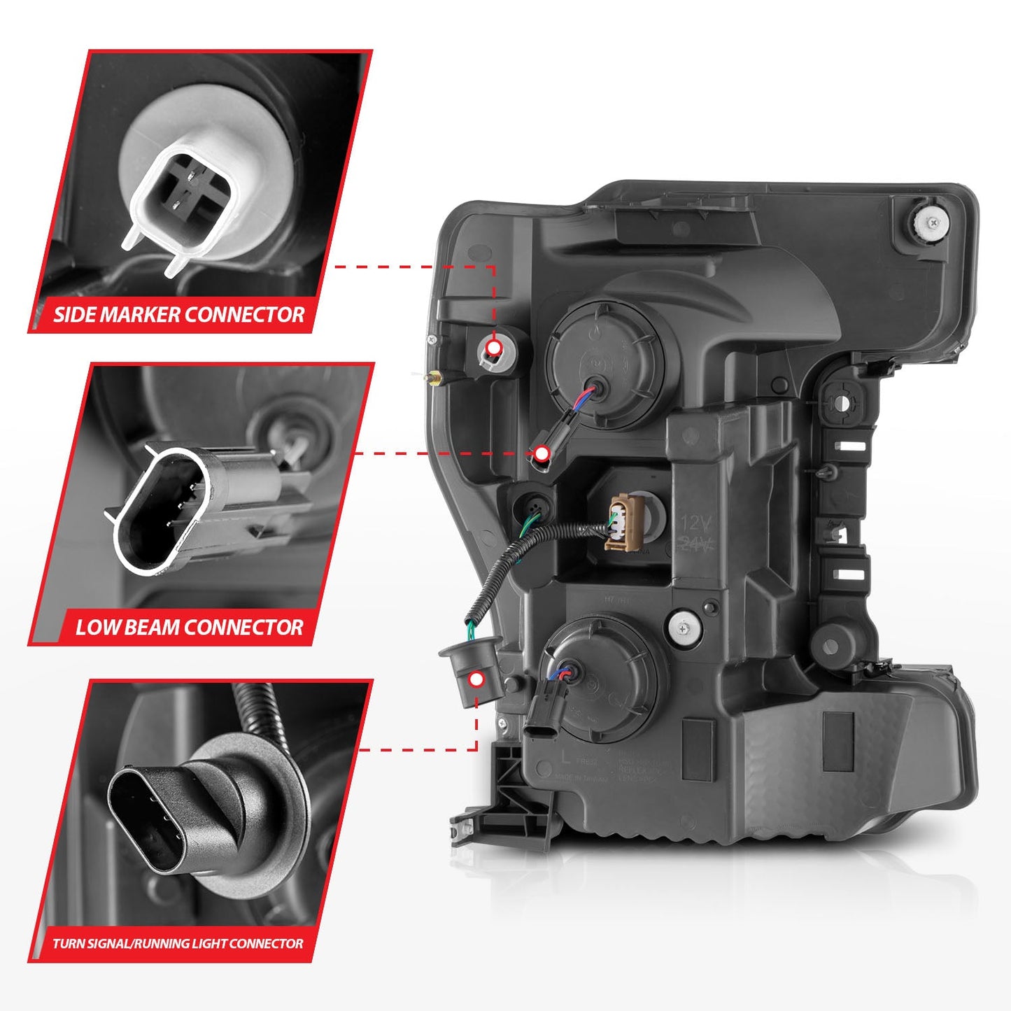 ANZO USA LED Projector Headlight for Ford F-250/F-350 Super Duty 17-19 (111578)