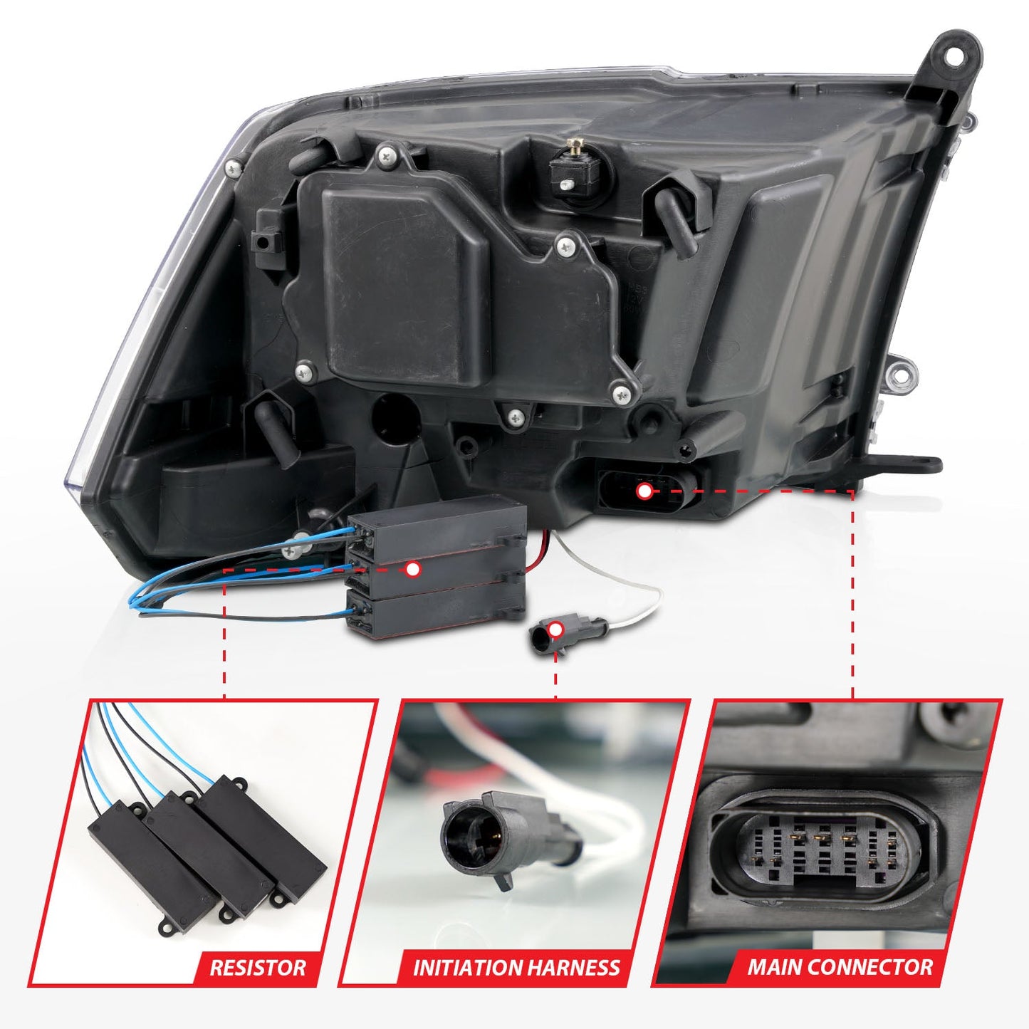 ANZO USA LED Projector Headlight for Ram 1500/2500/3500 (111595)