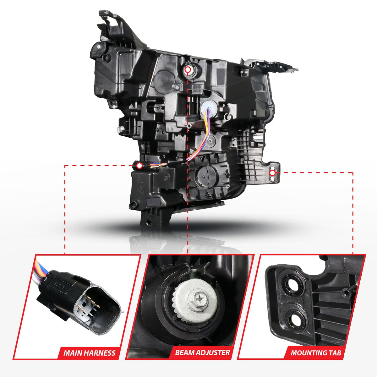 ANZO 21-24 Chevy Suburban/Tahoe Z-Series Full LED Proj Headlight Black DRV | Suburban/Tahoe (111642X-L)