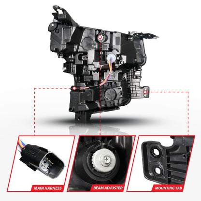 ANZO 21-24 Chevy Suburban/Tahoe Z-Series Full LED Proj Headlight Black DRV | Suburban/Tahoe (111642X-L)