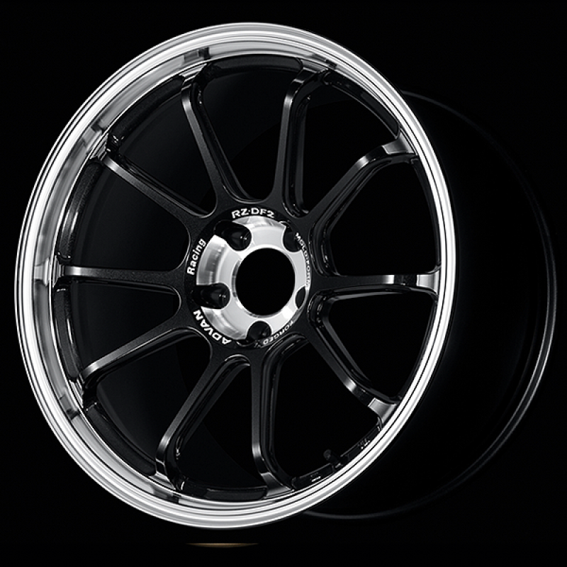 (set of 4) Advan RZ-DF2 Diamond Cut/Racing Titanium Black | 19x10.5" +32mm | 5x120mm Wheels