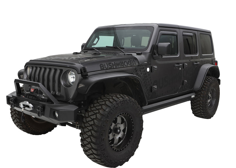 Bushwacker 10923-07 Flat Style Fender Flares Fits 18-26 Wrangler (JL)
