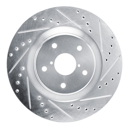 R1 Concepts Drilled & Slotted Silver Rotor | Subaru Impreza Outback WRX (631-13049R)