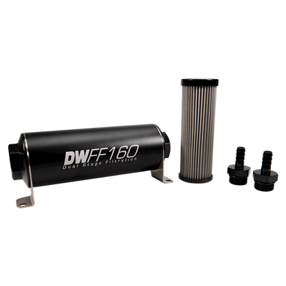 Deatschwerks Universal 10 Micron 160mm Fuel Filter Kit (8-03-160-010K-10/-38/-516/-6/-8)