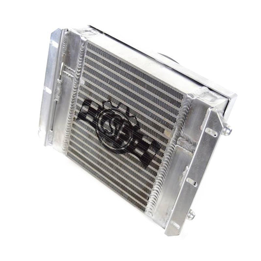 CSF Dual Fluid Bar & Plate HD Oil Cooler w/9in SPAL Fan (1/3 & 2/3 Partition) - 13.8in L x 10in H