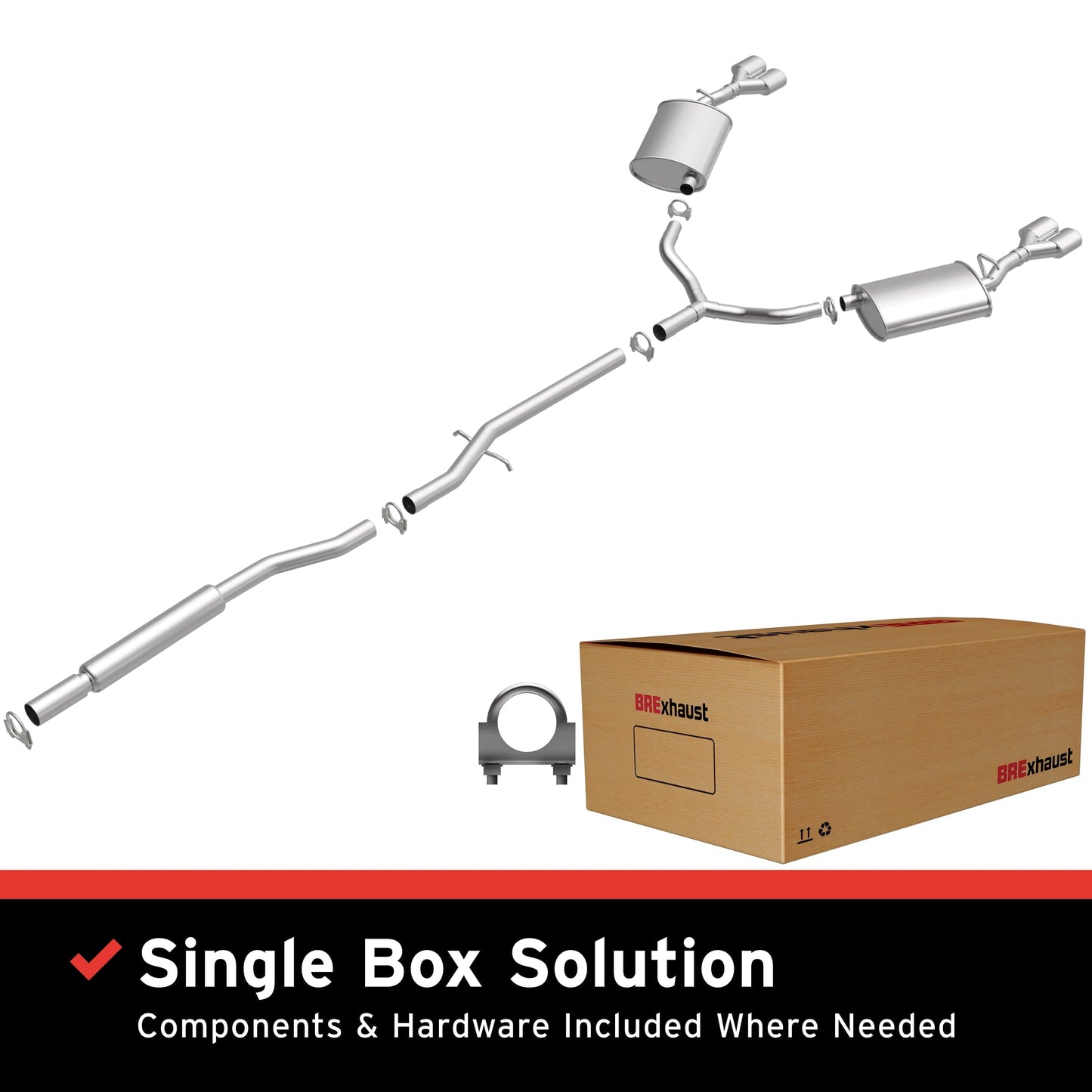 BRExhaust 2000-2008 Cadillac Direct-Fit Replacement Exhaust System