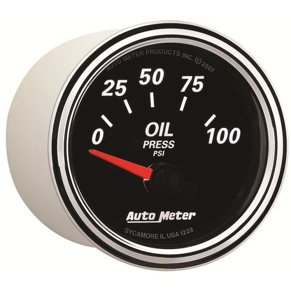 AutoMeter Designer Black II 52mm 100 PSI Oil Pressure Gauge (1228)