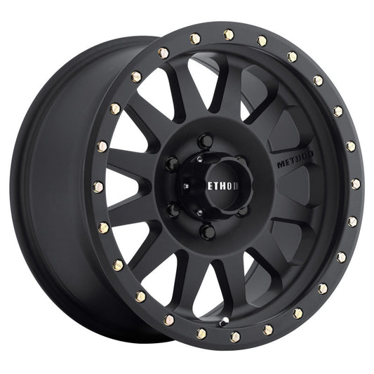 (set of 4) Method MR304 Double Standard Matte Black | 16x8" +0mm | 6x5.5in Wheel