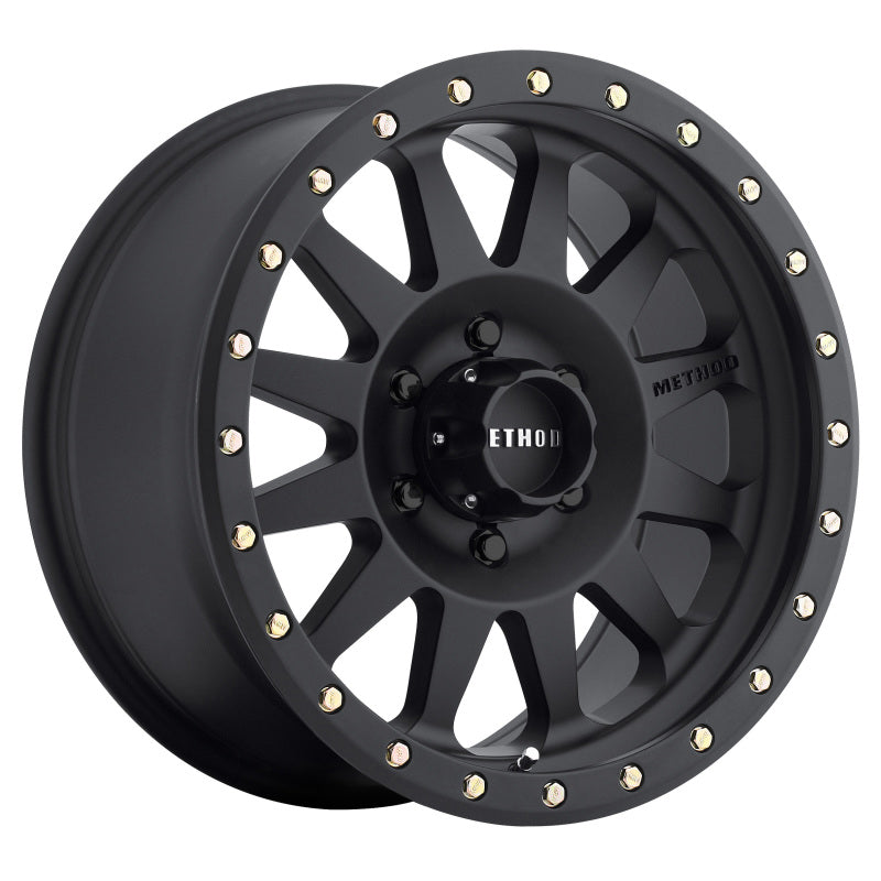 (set of 4) Method MR304 Double Standard Matte Black | 17x8.5" +0mm | 6x5.5in Wheel