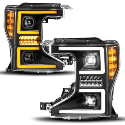 ANZO 20-22 Ford Super Duty Halogen Z-Series Full LED Proj Headlight SeqSig Pass Side (111620X-R)
