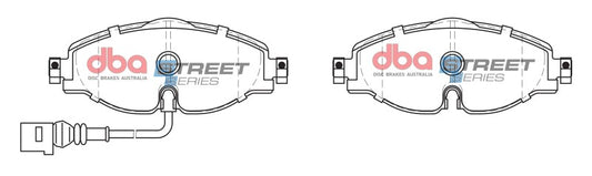 DBA Street Series 340mm Front Brake Pads | Volkswagen GTI Mk7 (14-17) (DB2383SS)
