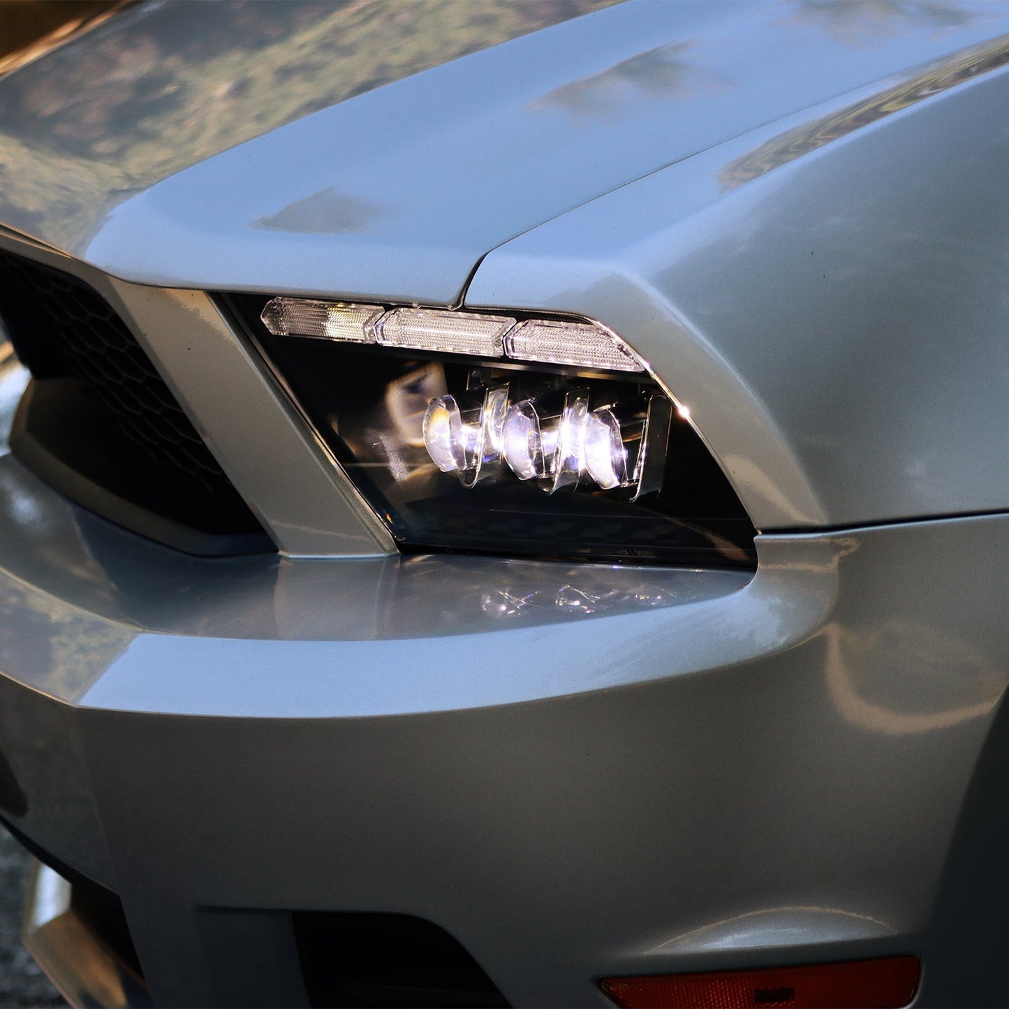 AlphaRex 13-14 Ford Mustang MK II NOVA-Series LED Projector Headlights Alpha-Black